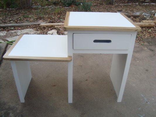 Custom desk with earth-friendly finishes.