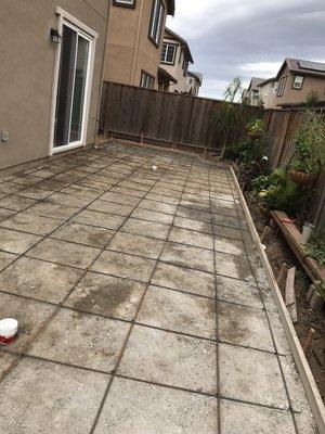 Pour concrete At a back yard