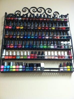 Just some of the nail polishes to choose from. . .