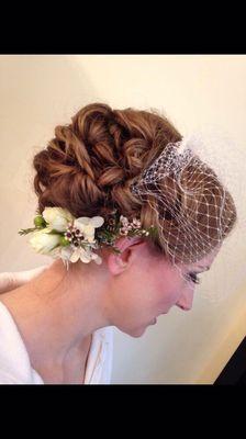 Bridal updo and makeup