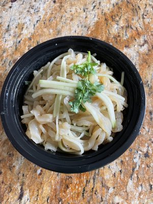 Jellyfish Cucumber Salad. More delicious than it photographs!