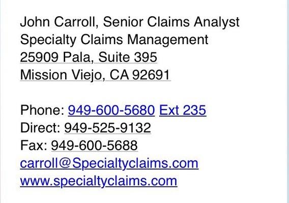 Specialty Claims Management