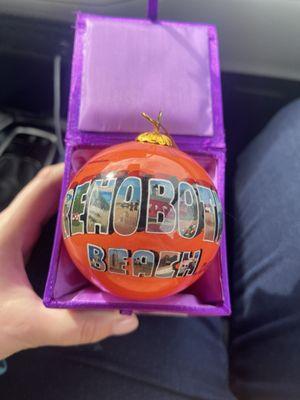 $25 local hand painted glass ornament