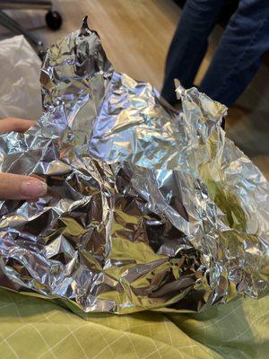 Salad in tin foil is a good idea