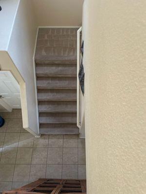 Carpet on stairs cleaned