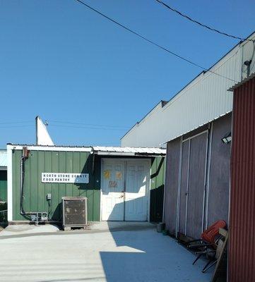 Food Pantry Entrance from the alley behind 215 Main Street, Crane, MO