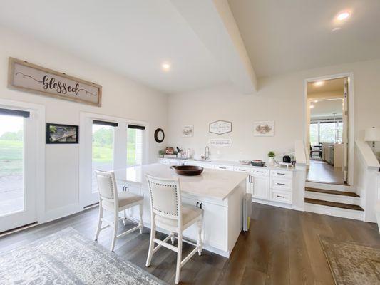 Garage transformation into family living room