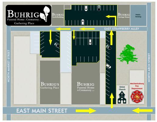 Parking Map - Over 100 off-street parking spaces available!