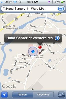 The Hand Center  of Western Mass has served the community with dedicated satellite office in ware