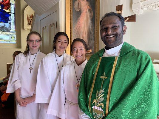 St Patrick's Altar Server with Father Banka