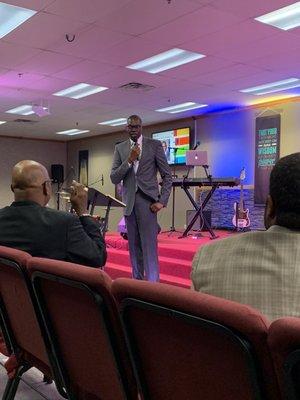 Lt. Governor Garlin Gilchrist II. At our worship service today.