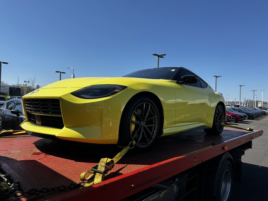 Brought to customers shop. 2023 Nissan right off the assembly line.