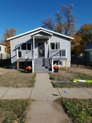 Covered front porch with maintenance free materials.