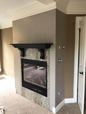 Changed fireplace walls color