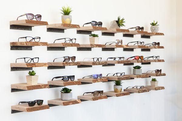 Our feature wall showcasing our most popular frames and sunglasses