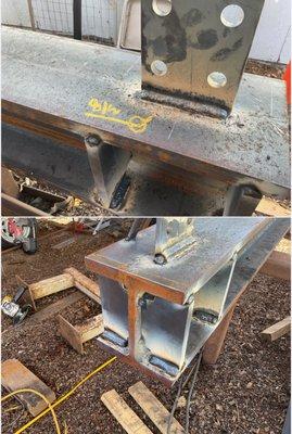 Welding for steel frames