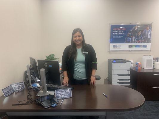 Our friendly and helpful NFCU representative Marisol.