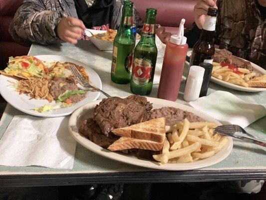 16oz T-bone & Mexican plate.