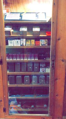 Smoke shop carries a large variety of traditional pipes, tobacco, and cigars.