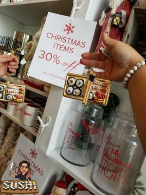 Discounted Christmas goods.