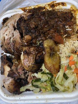 Jerk chicken dinner