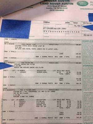 Item4- shows the air filter was replaced at the local dealer less than 4K miles earlier (75,783).