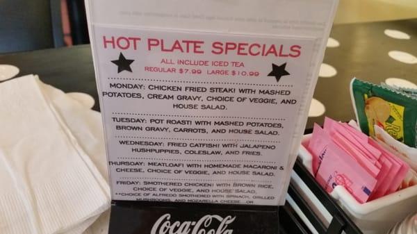 Daily specials, including drink.