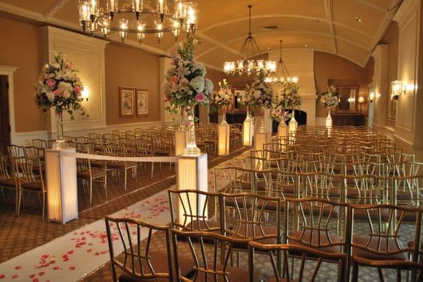 The buffet room as it is set for a ceremony of 100 guests.