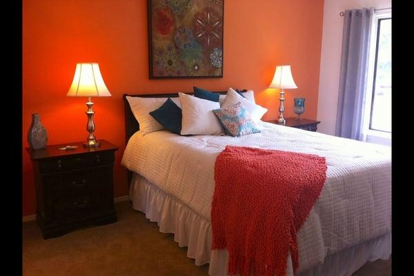 Photo of the model apartment bedroom. Beautiful apartment community, fantastic staff!