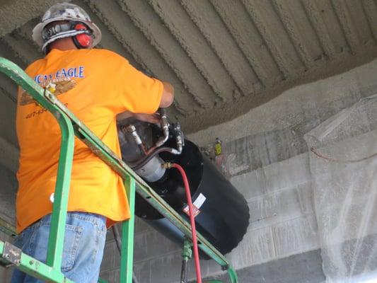 Drilling an 18" diameter core hole through a concrete wall at Florida Hospital in Altamonte Springs FL