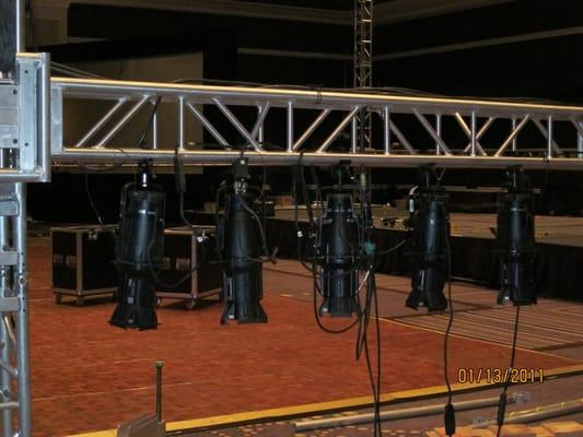 Legend has a wide variety of lighting fixtures for rent or sale. Ellipsoidals, pars, fresenels, LED's are just a few.