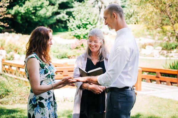 Officiating a "pop-up" wedding.