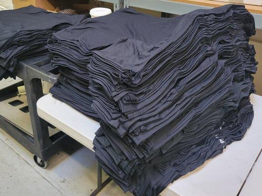 Stack of Shirts Ready to Print!