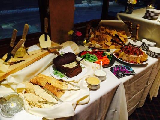 A wonderful appetizer table for a surprise birthday party!