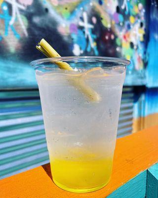 Grassy Day : 
 A signature refreshing fizzy lemongrass & herbal drink will keep you fresh after a surf session.