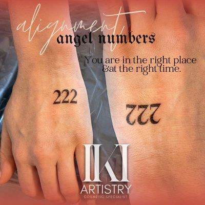 Angel numbers 222 tattoo.