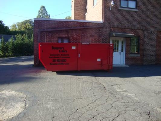 Dumpster at church in Bethesda, MD