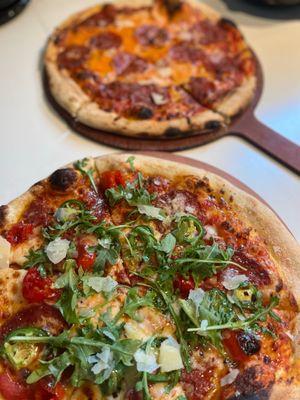 Honey soppressata (our fav) and pepperoni in the back (always a fav)