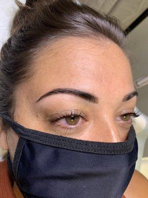 Microblade first session and lash lift.