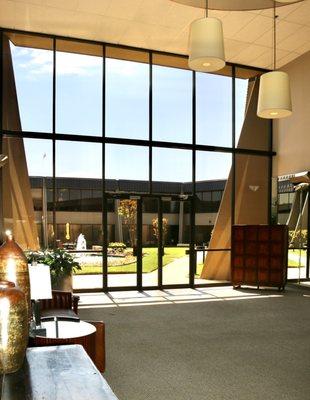 Views of the courtyard from the lobby.