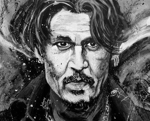 Expressive Celebrity Portrait of Johnnie Depp titled "Innocence".