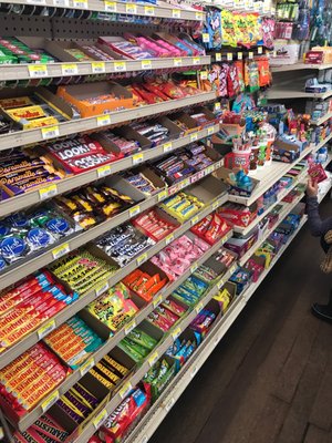 Large variety of interesting candy bars