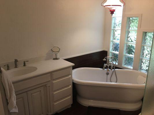 Residential master bathroom remodel.