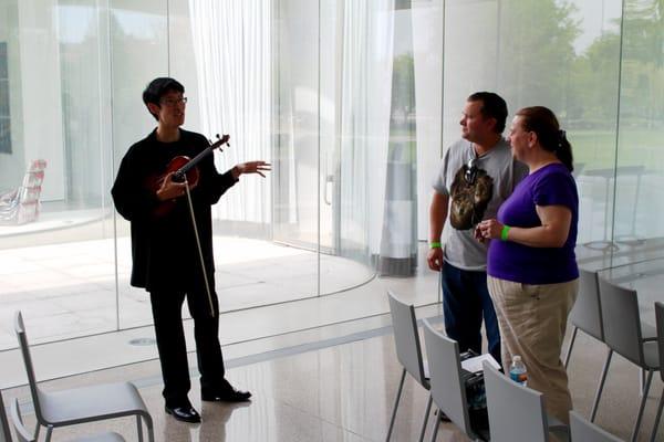 Merwin Siu in the GlasSalon at intermission.