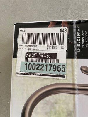 Home Depot store label. Still denied return.