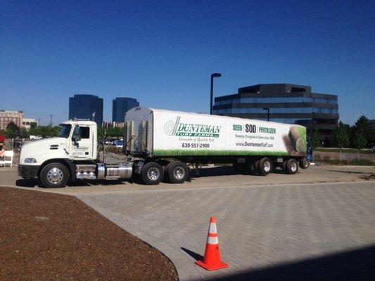 Sod can be delivered in one of our covered wagons.