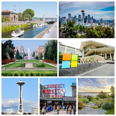 Hiram M. Chittenden Locks，Kerry Park，Space Needle，Pike Place Market， Microsoft， Medina， University of Washington one day tour