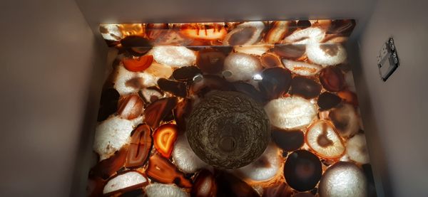 Sfumato Caesarstone with glass sink