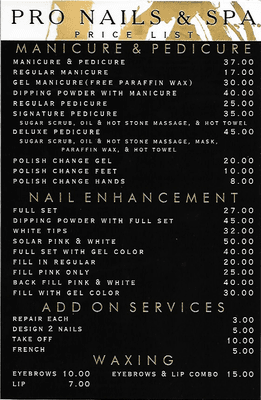 Price List