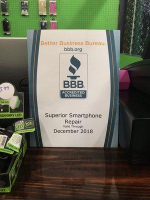 We are proud to say that Superior SmartPhone Repair is BBB Accredited!